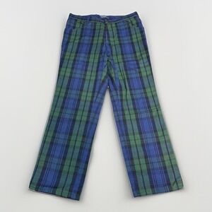 Polo Ralph Lauren Mens Black Watch Plaid Dungarees Green Blue Tartan Pants 32x28